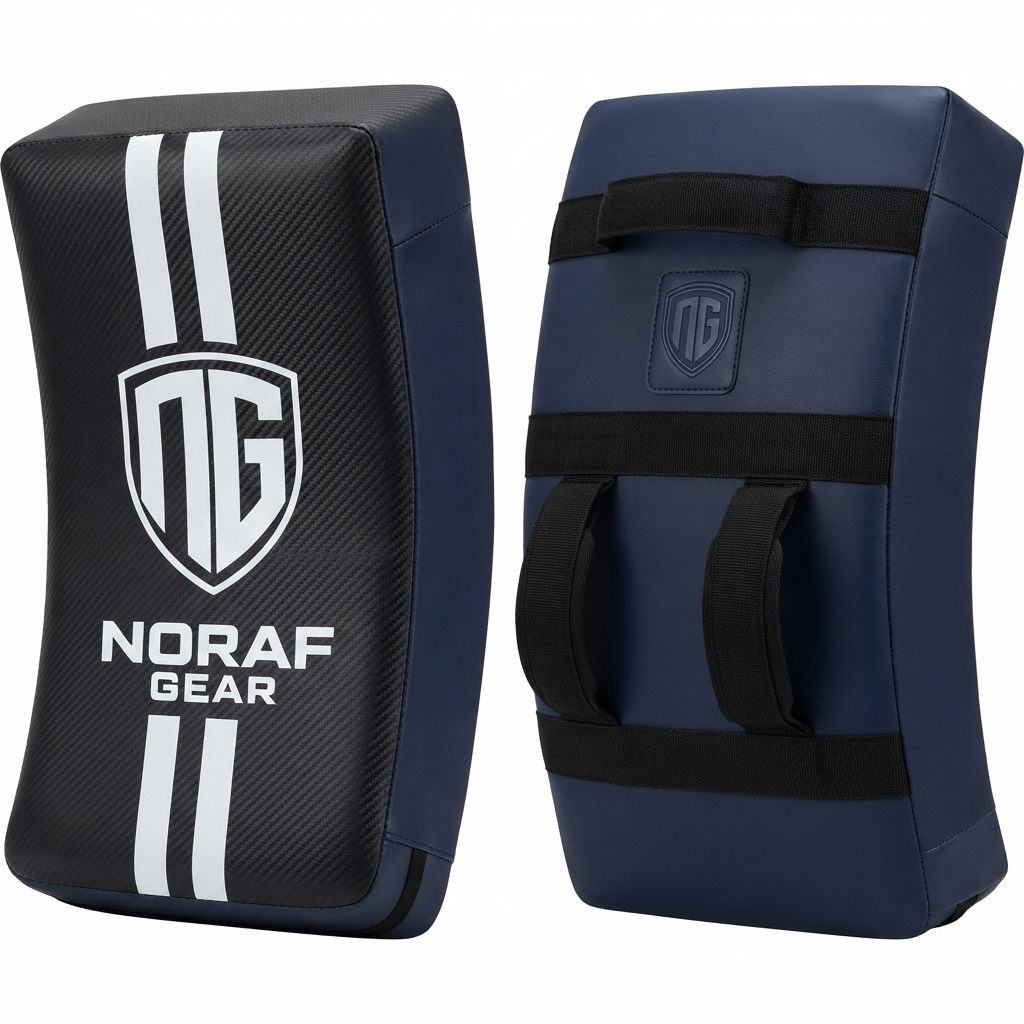 Noraf Gear Apex-Series Curved Kick Shield (Black and Navy) (1)