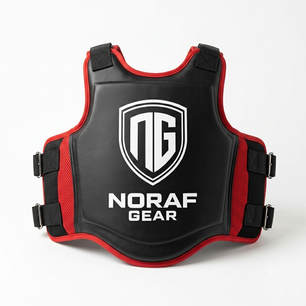 Noraf Gear Boxing Chest Guard Black and red (1)