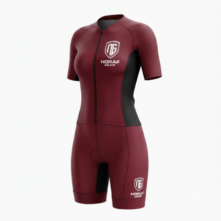 Noraf Gear Apex-Series Professional Women's Cycling Kit (Burgundy & Charcoal)