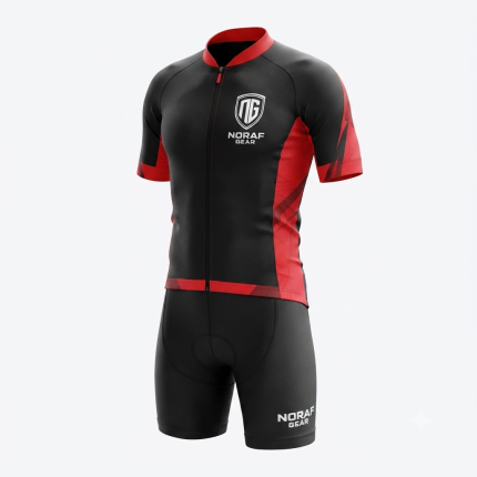 Noraf Gear Apex-Series Professional Cycling Kit (Black & Red)