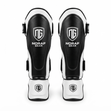 Noraf Gear Apex-Series Professional Shin Guards (Stealth Onyx & Arctic White)